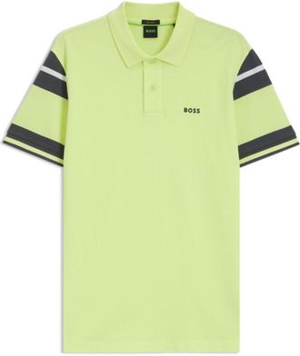 BOSS Slim-fit polo shirt in cotton with block stripes