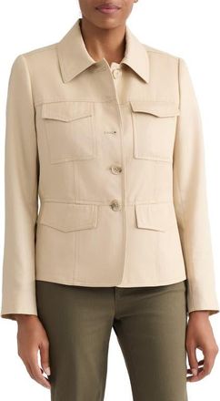 Jones New York Cavalry Twill Safari Jacket in Light Jones Khaki at Nordstrom, Size 10
