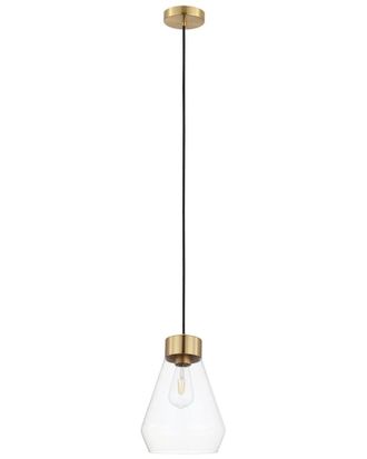 Eglo Eglo Montey 1 Light Pendant With Brushed Gold Finish & Clear Glass Shade