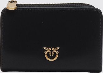 Pinko Portafoglio bifold in pelle di vitello liscia con logo Love Birds
