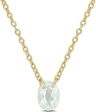 Delmar Oval Green Quartz Pendant Necklace at Nordstrom Rack
