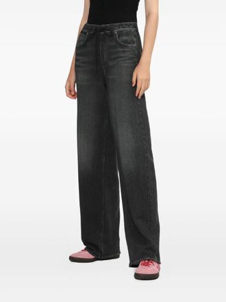 Rag & Bone drawstring denim jeans - women - Cotton - L - Black