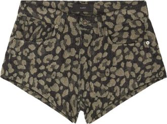 Alanui Shorts denim Seattle Jungle leopardati - 0717-Ardesia-Dark Dust