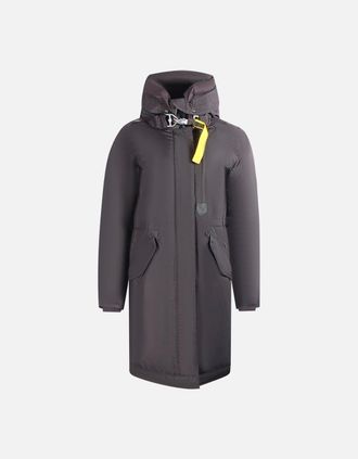 Parajumpers Womens Parajumpers Tank Obsidian Dark Brown Hooded Down Jacket - Grey - Size: 10/8