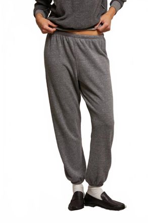 perfectwhitetee Stevie Fleece Easy Sweatpants In Dark Heather Grey