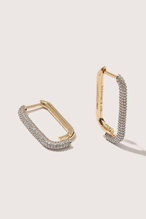 Otiumberg 14kt Gold Vermeil Mosaic Pave Hoop Earrings in Yellow Toned Gold at Nordstrom