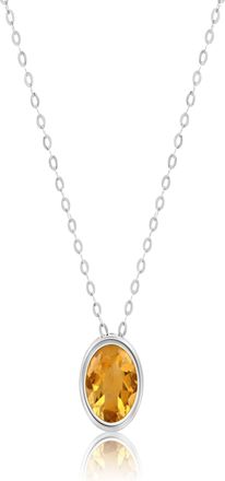 MAX + STONE 14k Yellow or White Gold 7mm Round Pendant Necklace with 18 Inch Cable Chain