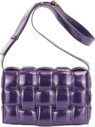 Bottega Veneta Pre-owned Vintage Shoulder Bag - Dames - Vintage Schoudertas - Paars - ONE Size - Leer - Vintage