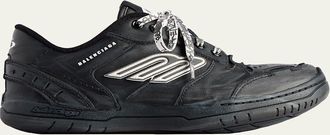 Balenciaga Mens The Hamptons Leather and Polyester Sneakers