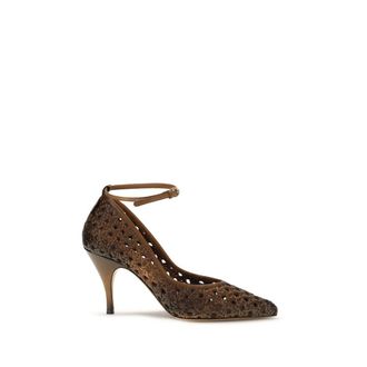 Miu Miu Beige Calf Leather Bos Taurus High Heel Womens Pumps