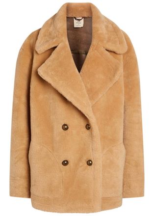 Free People Mari Reversible Faux fur Coat - Tan - XL (UK 20-22 / XL)