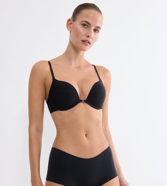 Triumph Push-up-BH TRIUMPH Pure Micro, Damen, Gr. 70, Cup A, schwarz, Microtouch, Obermaterial: 47% Polyamid, 35% Polyester, 18% Elasthan, Basic, BHs Push-up-