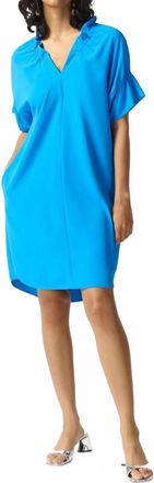 Joseph Ribkoff Ruffled V-Neck Shift Dress In French Blue