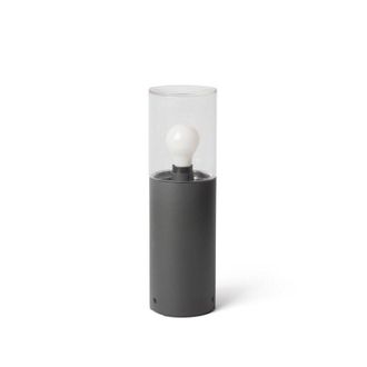 Netlighting Kila Dark Grey Beacon Pedestal Lamp 40cm Transparent 2700K IP65