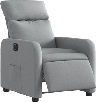 vidaXL Sill&oacute;n Reclinable El&eacute;ctrico Tela Gris Claro Vidaxl