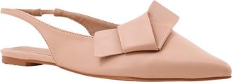 Shushop Audrey Pointed Toe Slingback Flat in Beige at Nordstrom, Size 7.5