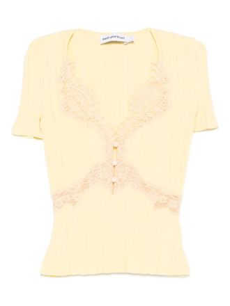 Self Portrait lace knit top - Yellow
