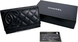 Chanel Black Leather Wallet (Bi-Fold) (Pre-Owned)