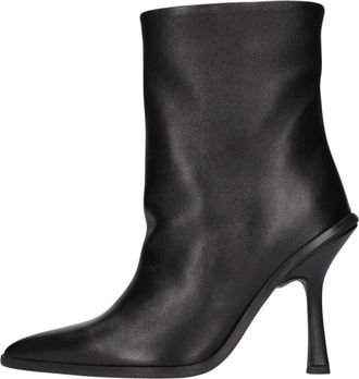 Aldo Castagna Lederen enkellaarsjes - Dames - Laarzen met Hak - Zwart - 36 EU - Leer - Schoenen