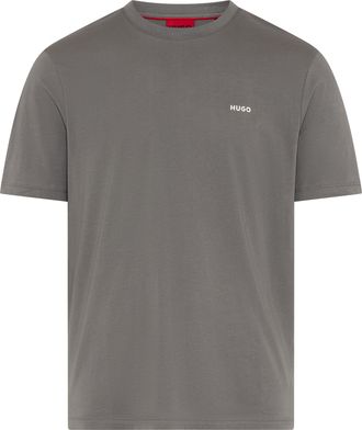 HUGO BOSS T-Shirt HUGO Dero, Herren, Gr. XXL, dunkelgrau025, Single Jersey, Obermaterial: 100% Baumwolle, unifarben, regular fit normal, Rundhals, abgesteppte K