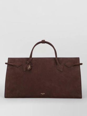 Alaia nubuck east west tote bag structured