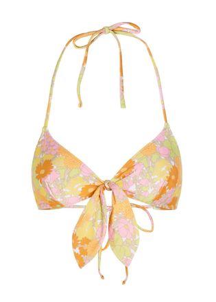 Chlo&eacute; Floral-print Halterneck Bikini top - Multicoloured - 34 (UK6 / XS)