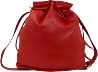 Loewe Pre-owned Anagram Leren Schoudertas - Dames - Vintage Tas - Rood - ONE Size - Leer - Vintage