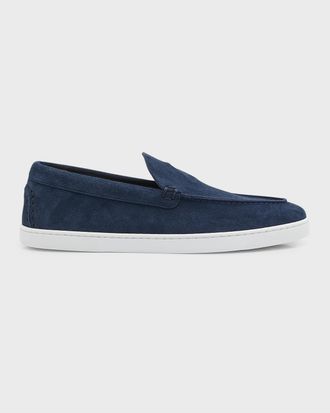 Christian Louboutin Men & apos;s Varsiboat Red Sole Leather Boat Shoes