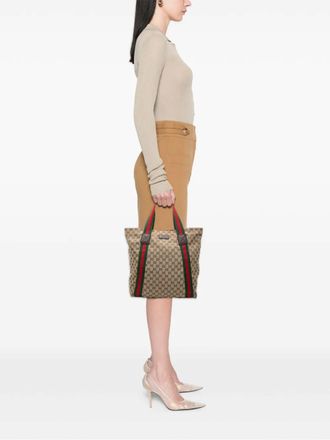 Gucci 2000-2015 GG Canvas Web tote bag - Brown