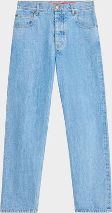 Thom Browne Men & apos;s Washed Selvedge Denim Straight-Leg Jeans