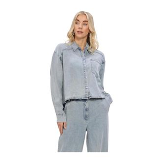 Simple Blouse - Dames - Spijkeroverhemden - Blauw - XL - Denim - Overhemden