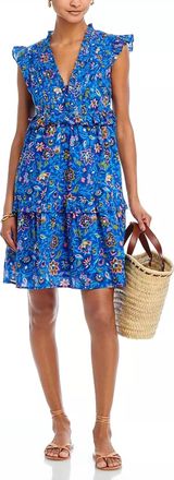 Banjanan Womens Chandra Mini Dress In Blue Floral
