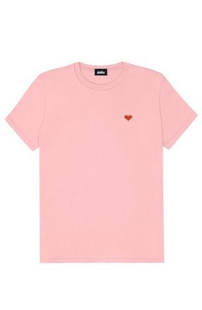 Dalix Womens Pixel Heart Jersey Relaxed Tee in Pink at Nordstrom, Size Xx-Large