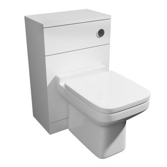 Clifton White 50cm WC Unit Set Includes Square Toilet Seat & Matching Pan