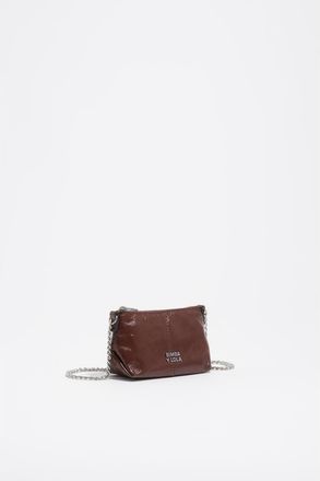 Bimba & Lola Micro Leather Crossbody Bag in Moka at Nordstrom