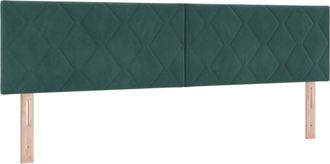 vidaXL Led Headboard with led Strip Lights Dark green 180 cm Velvet Vidaxl