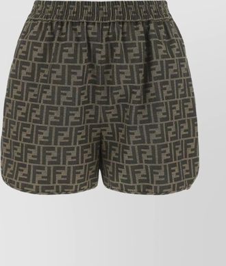 Fendi embroidered elasticated waistband shorts