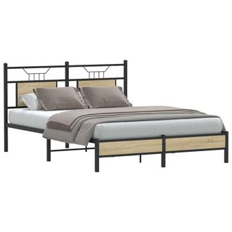 Berkfield Home Decorative Bed Frame without Mattress Sonoma Oak 140x190 cm Engin in Brown