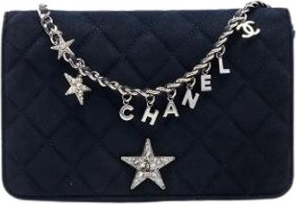 Chanel Pre-owned Wallet on Chain - Dames - Vintage Schoudertas - Blauw - ONE Size - Leer - Vintage