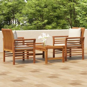 vidaXL Set De Muebles Para Jard&iacute;n 3 Piezas Con Cojines Madera Acacia Vidaxl