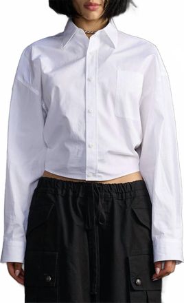 R13 Split Hem Boyfriend Shirt In White