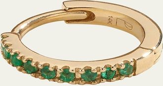 Pamela Love 14k Yellow Gold Pave Emerald 8mm Huggie Hoop Earring, Single