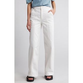 Frame Denim Braided Waistband Wide Leg Jeans in Au Natural Clean at Nordstrom Rack, Size 26