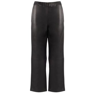 Max Mara Broeken, Dames, Zwart, M, Leer, Ode Broeken