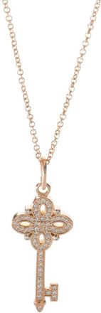 Tiffany & Co. Mini Victoria Key 18K Rose Gold 0.09 ct. tw. Diamond Pendant (Authentic Pre-Loved)