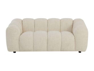 VENTE-UNIQUE.COM Sof&aacute; fijo poli&eacute;ster 2 plazas beige 189x96cm