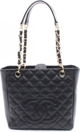Chanel Black Leather Tote Bag (Pre-Owned)