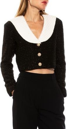 Alexia Admor Clementine Tweed Crop Jacket in Black at Nordstrom Rack, Size 10