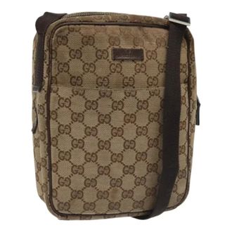 Gucci Pre-owned Canvas gucci-bags - Dames - Pre-owned - Beige - Maat: ONE Size Leer