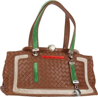 Bottega Veneta Intrecciato Leather Brown Leather Handbag (Pre-Owned)